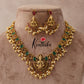 Pretty Lakshmi Necklace-Green Stones NC1420