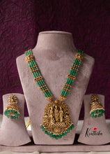 Green beads Haaram with Ram Parivar pendant LH576