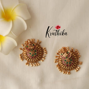 Beautiful Lakshmi Peacock Earrings E424 ( Available in two stone variants)