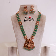 Grand Lakshmi Peacock Onyx beads haaram LH1796