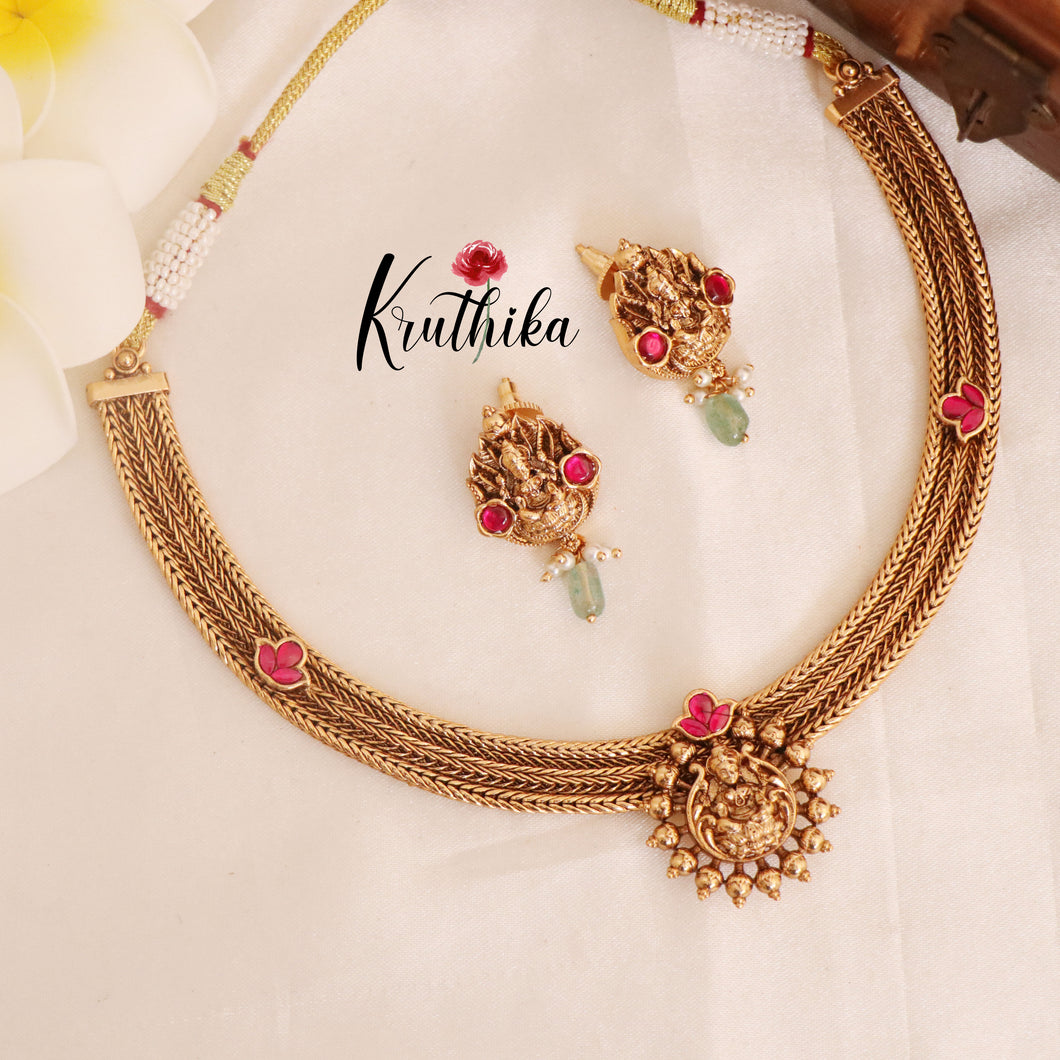 Jadau Temple Jigni chain set NC1773
