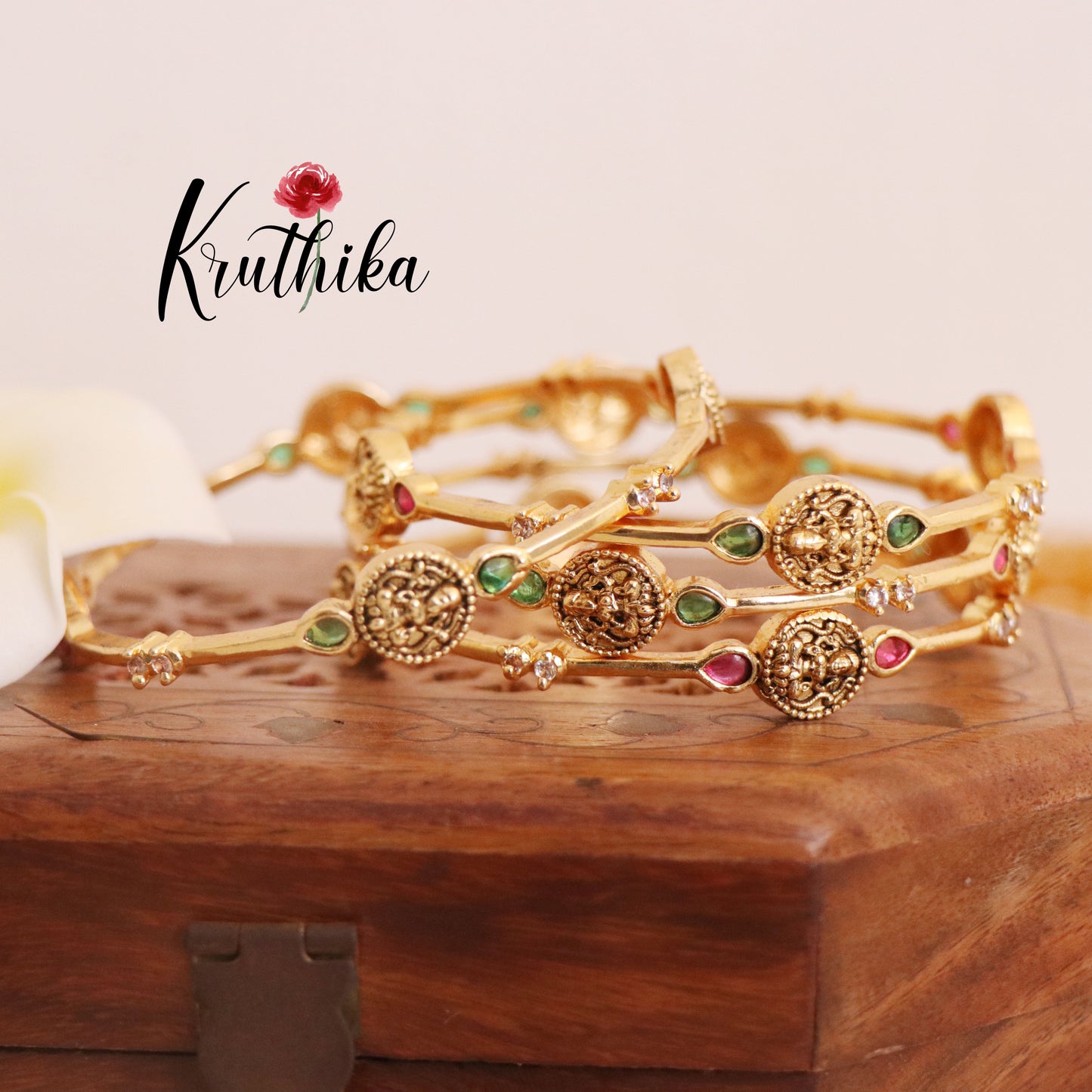 Simple Lakshmi AD Bangles (set of four) B169