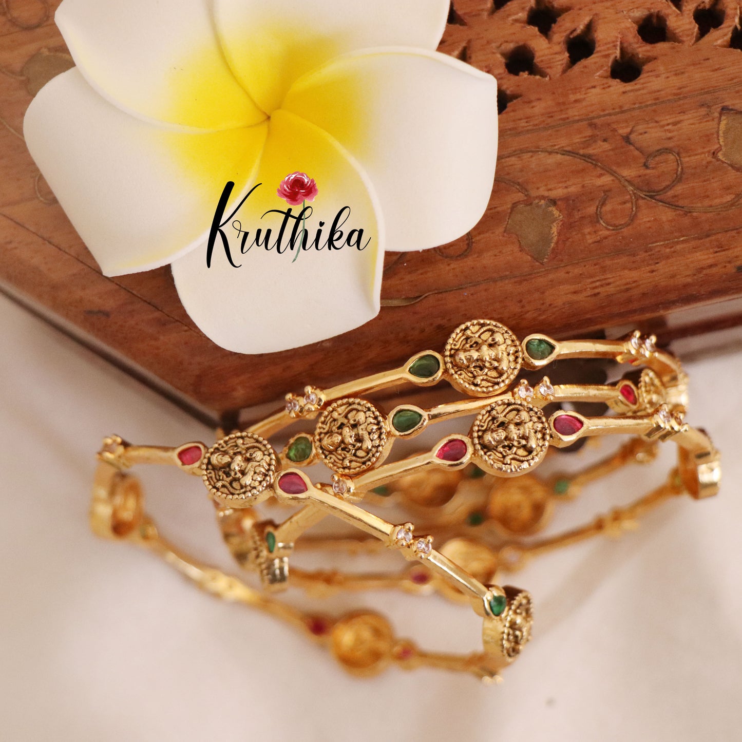 Simple Lakshmi AD Bangles (set of four) B169