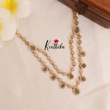 Trendy Two Layer AD/Victorian Necklace NC1751 (Available in 2 Colours)