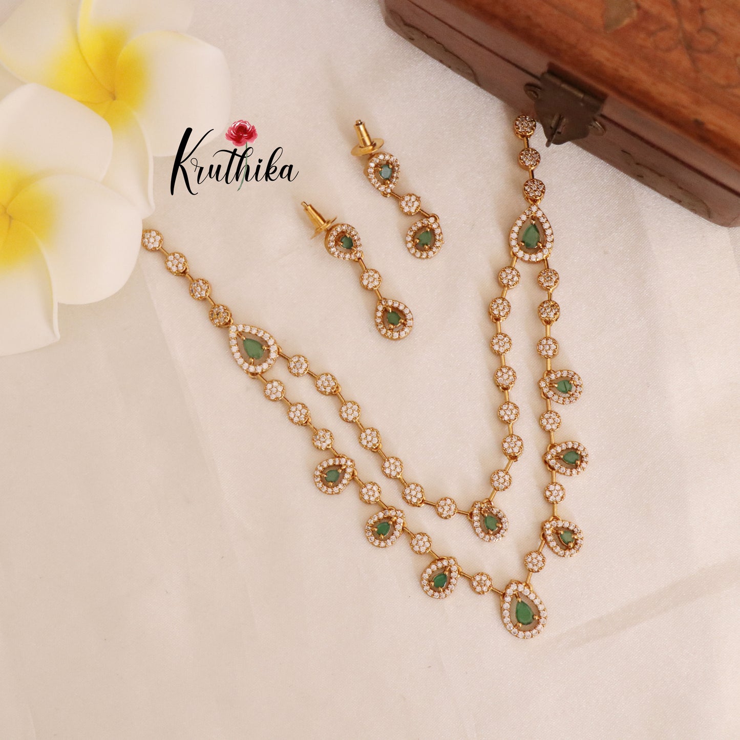 Trendy Two Layer AD/Victorian Necklace NC1751 (Available in 2 Colours)