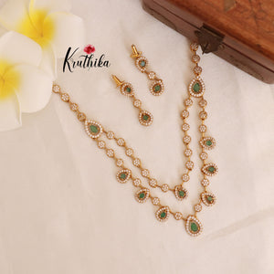 Trendy Two Layer AD/Victorian Necklace NC1751 (Available in 2 Colours)