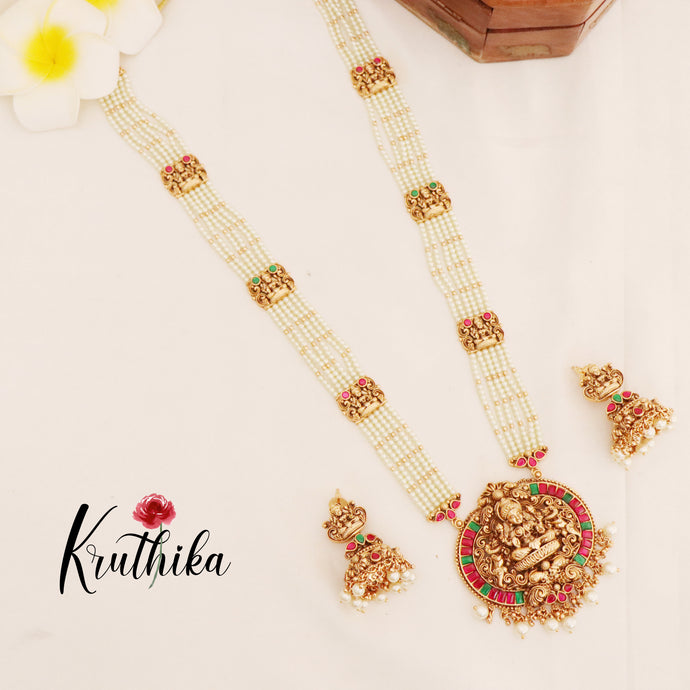 Premium Pearls Lakshmi Jadau Haaram LH1780 (Available in 2 Colours)