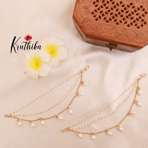 Pretty simple beads earchains [Availble in 4 colours] EC77