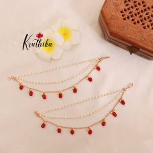 Pretty simple beads earchains [Availble in 4 colours] EC77