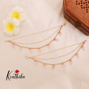 Pretty simple beads earchains [Availble in 4 colours] EC77