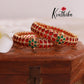 Gold finish Lakshmi Devi kemp bangles B56