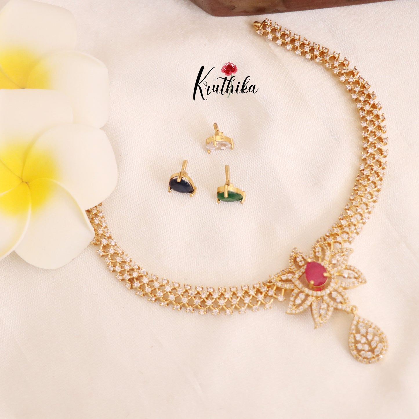 Beautiful CZ changeable stones Necklace NC1794