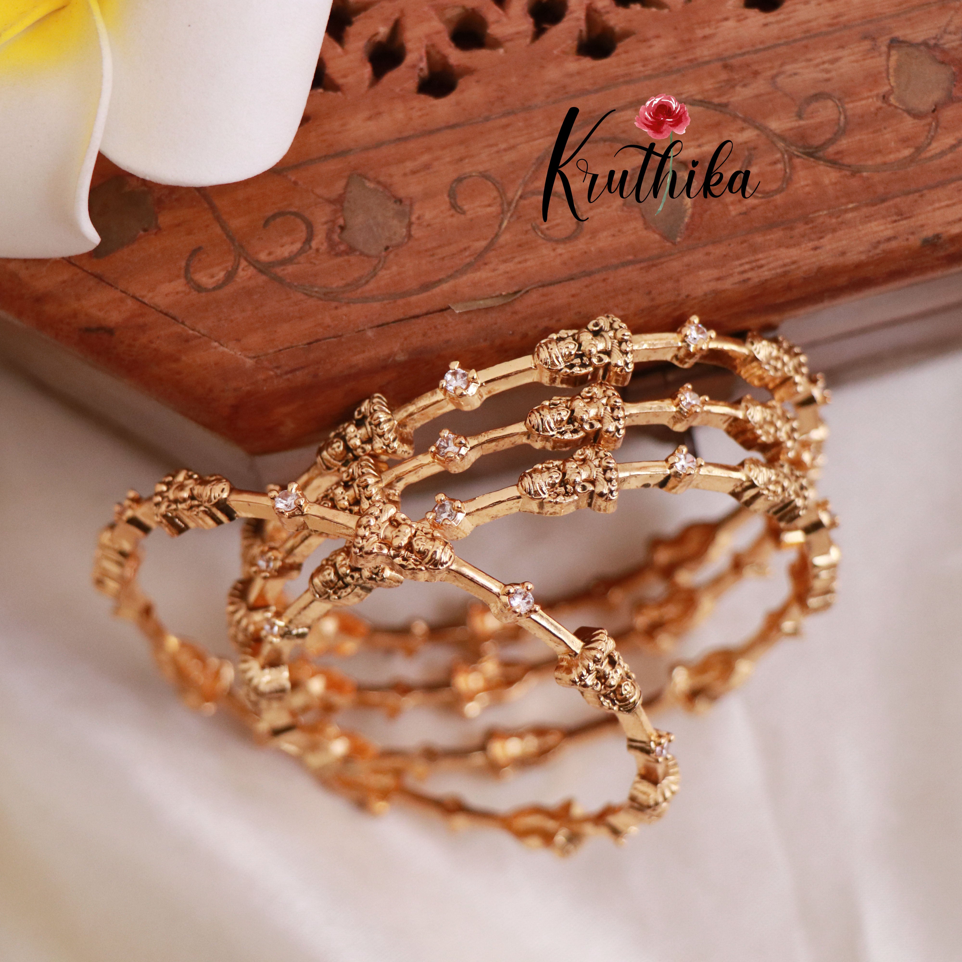 Simple Lakshmi Devi bangles B112 (Set of 4 Bangles) – Kruthika