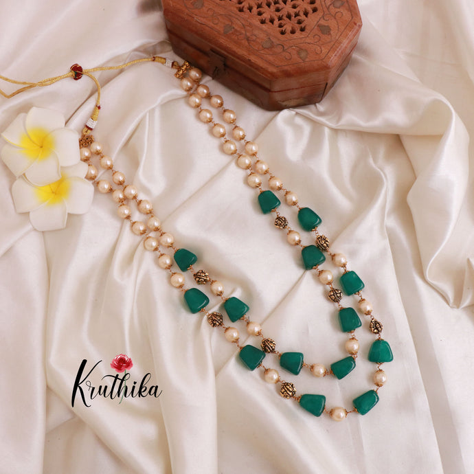 Two lines pearls beads maala LH402