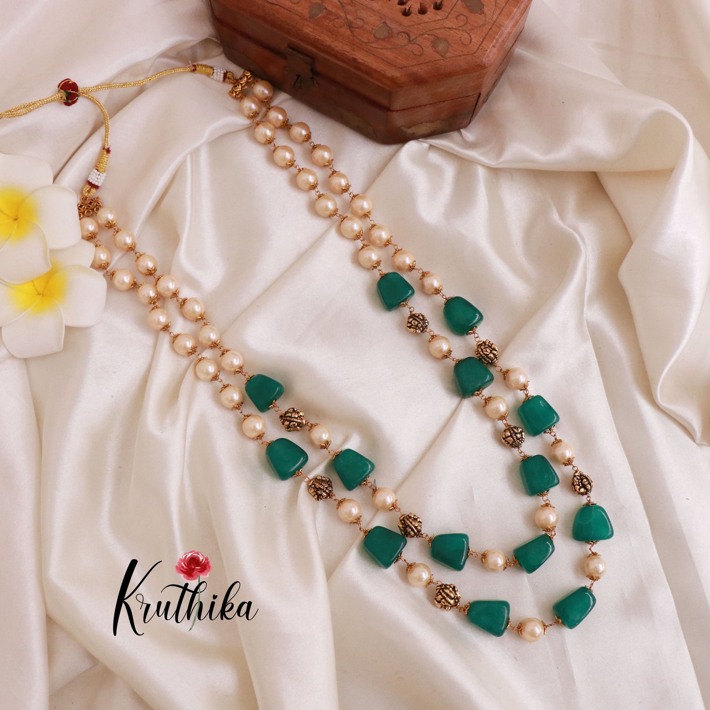 Two lines pearls beads maala LH402