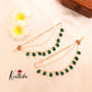 Emerald bead drops earchains EC41