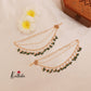 Pretty green beads pearl earchains EC82
