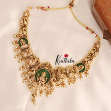 Premium Temple Nakshi Peacock Necklace NC1779 (Available in two colors)