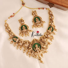 Premium Temple Nakshi Peacock Necklace NC1779 (Available in two colors)