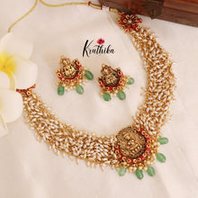 Cluster rice pearls Lakshmi coral necklace NC1772