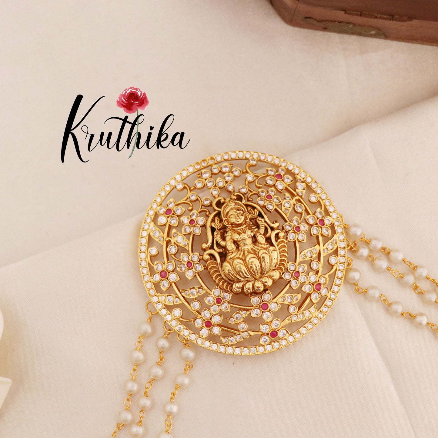 AD Lakshmi Jada billa with pearl chains J38