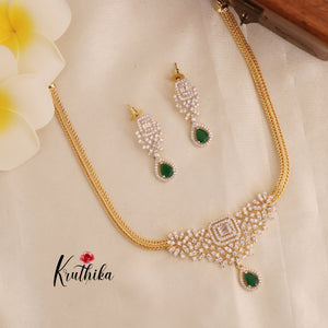 Simple Trendy CZ Chocker Chain Set NC1749 ( Available in 2 Colours)