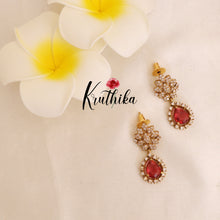 Elegant Ruby AD Stones Jigni chain set NC1778