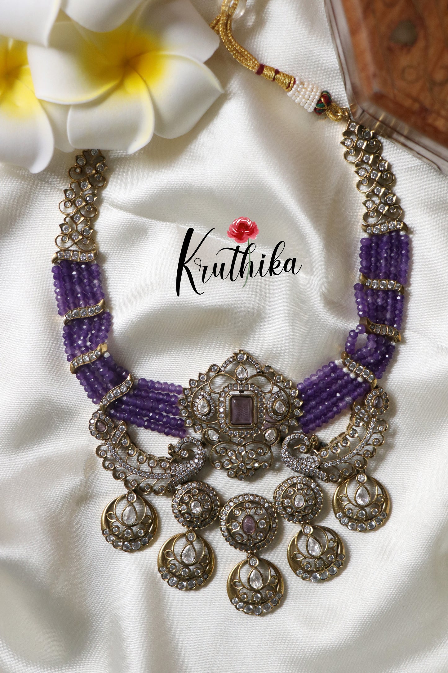 AD Victorian Beads Chocker-Purple NC1199