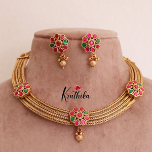 Jadau Floral Jigni chain set NC1775