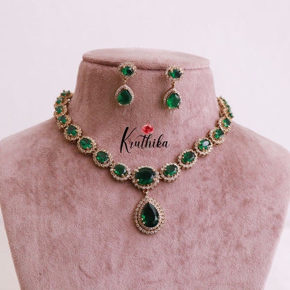 Trendy AD/Victorian Necklace NC1805 (Available in 3 Colours)