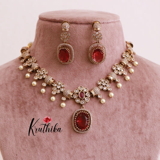 Pretty AD/Victorian Necklace NC1809 ( Available in 3 Colours)