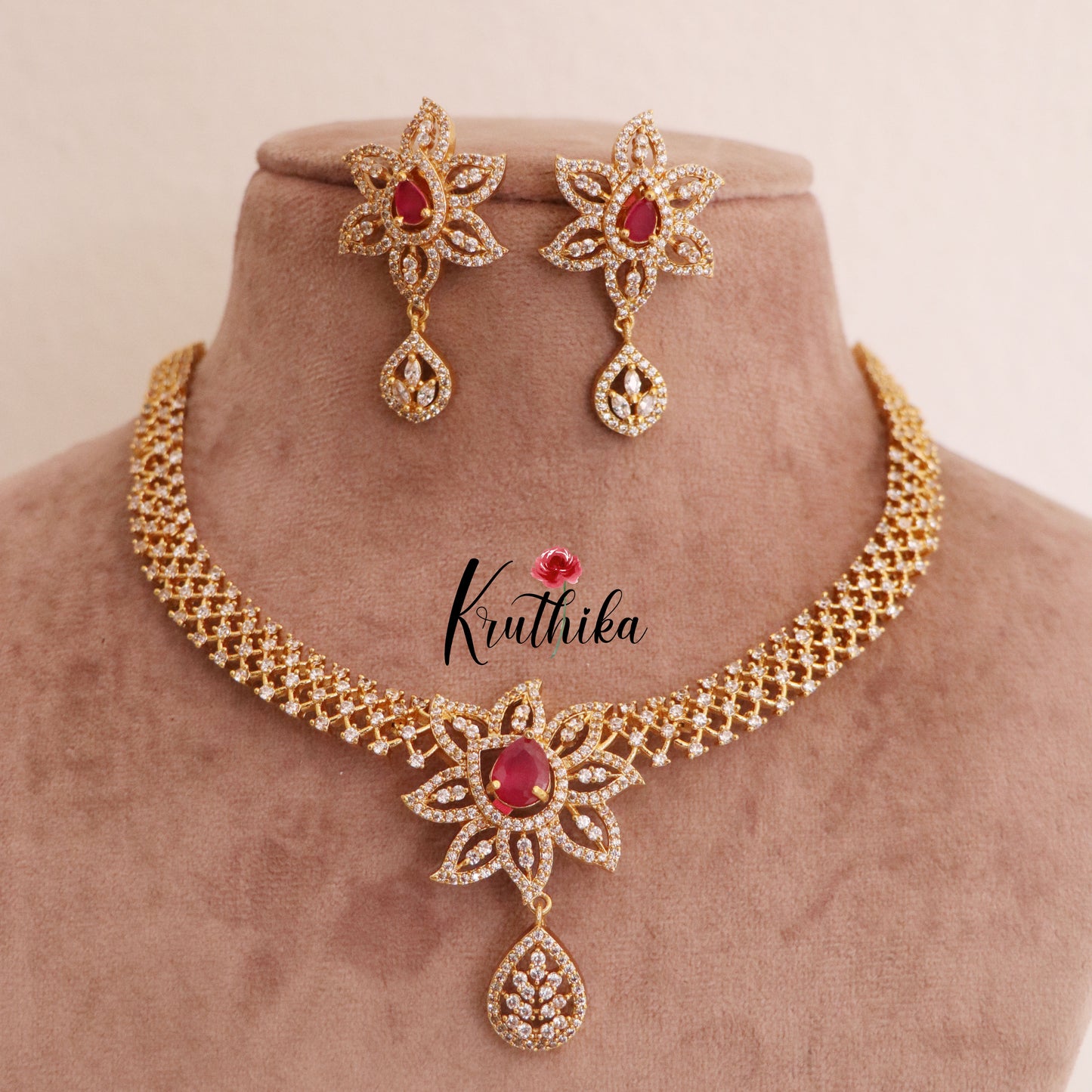 Beautiful CZ changeable stones Necklace NC1794