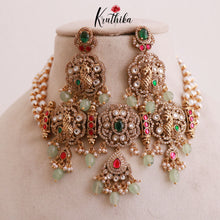 Best selling Jadau Victorian peacock pearls choker NC849