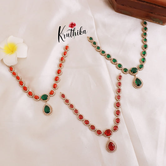 Trendy AD/Victorian Necklace NC1805 (Available in 3 Colours)