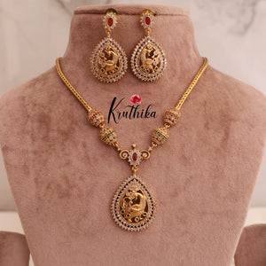 Simple Pretty Peacock Beads Chain Set NC1730