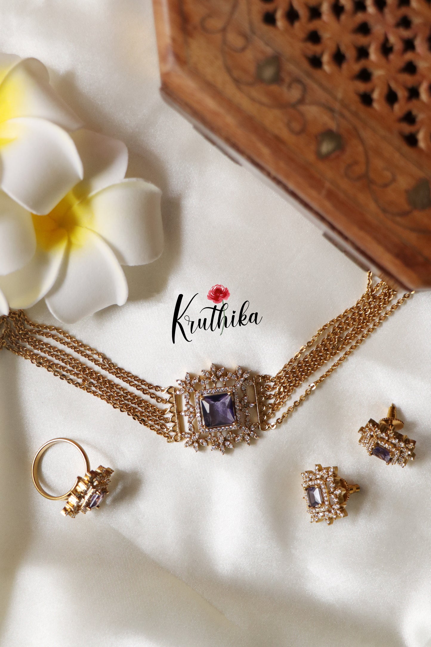 Simple Chocker Necklace_Purple NC1196