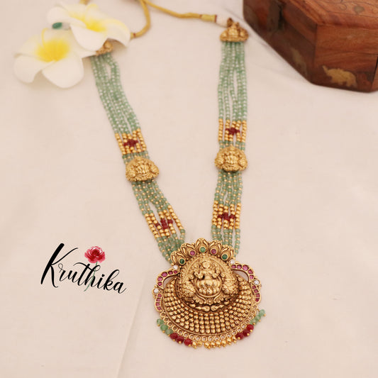 Green Beads Lakshmi Haaram LH578