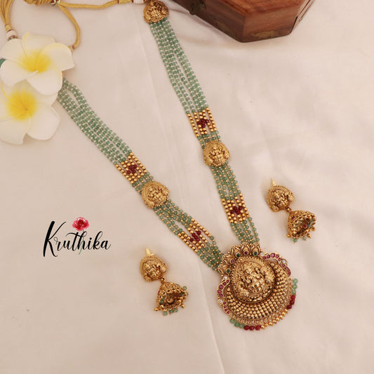 Green Beads Lakshmi Haaram LH578