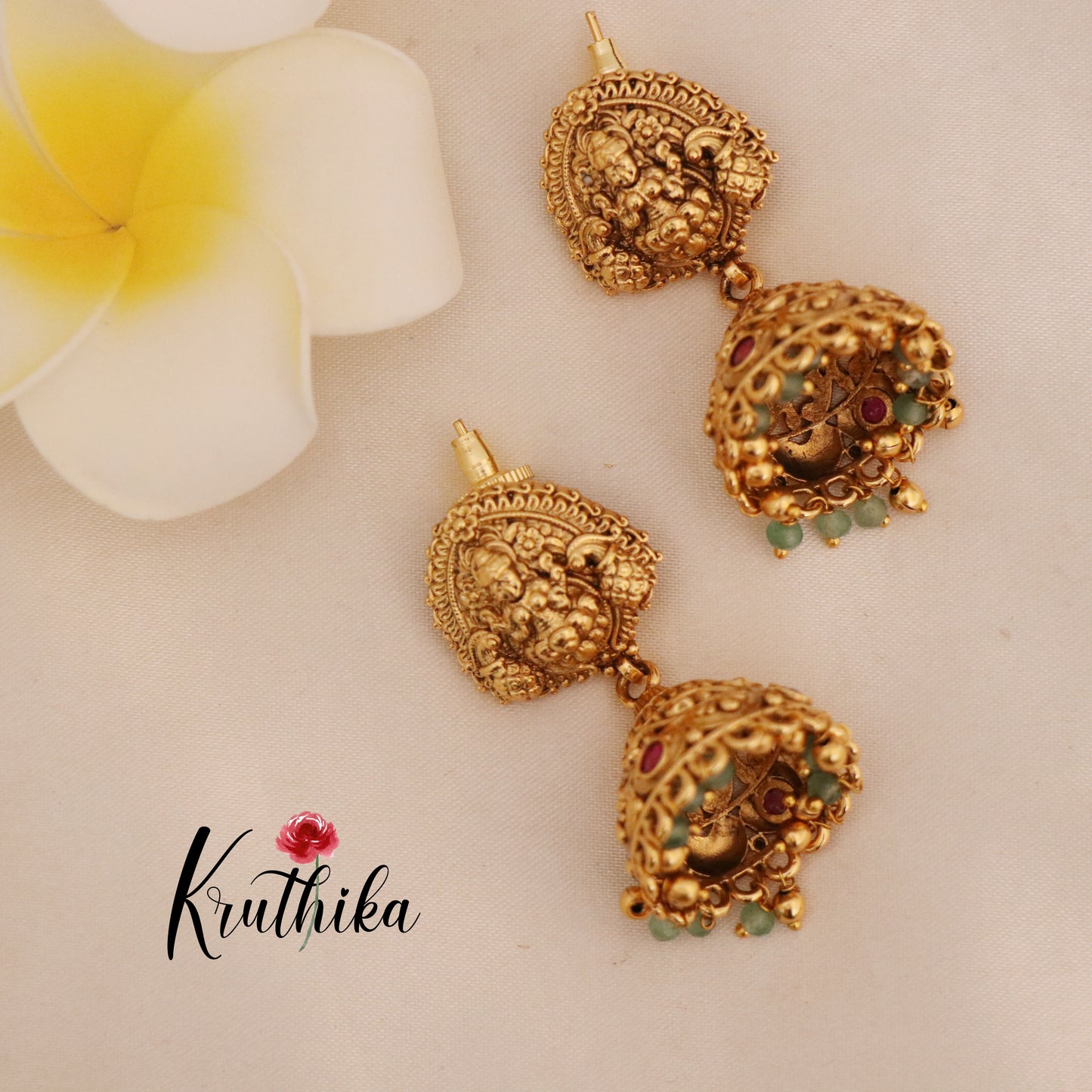 Green Beads Lakshmi Haaram LH578