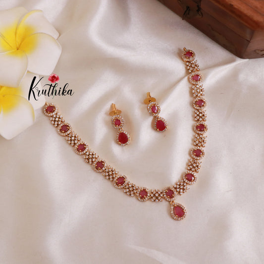 Elegant AD stones Necklace NC1797 (available in two colors)