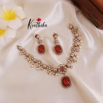 Pretty AD/Victorian Necklace NC1809 ( Available in 3 Colours)