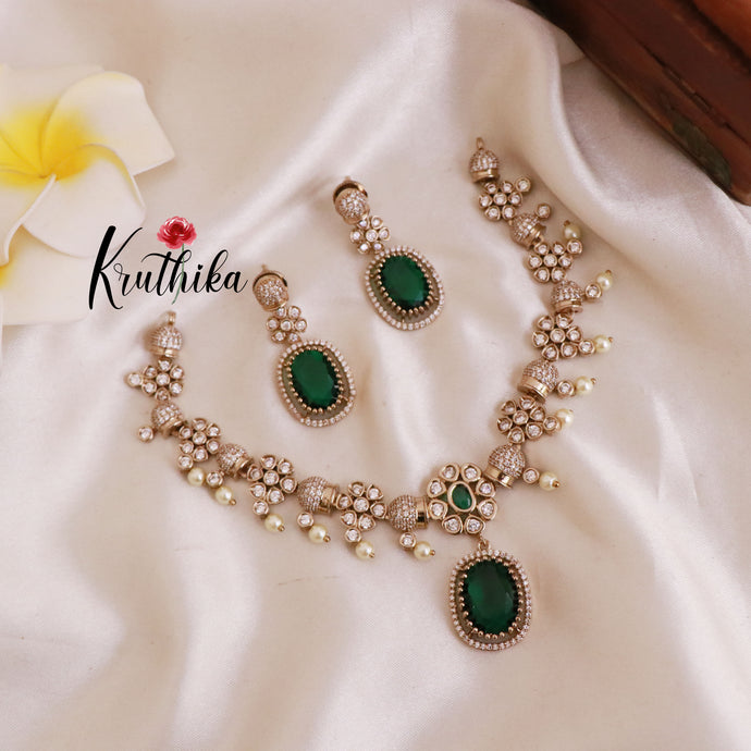 Pretty AD/Victorian Necklace NC1809 ( Available in 3 Colours)