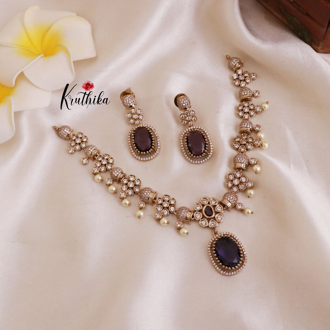 Pretty AD/Victorian Necklace NC1809 ( Available in 3 Colours)