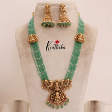 Premium Lakshmi green beads Haaram LH623