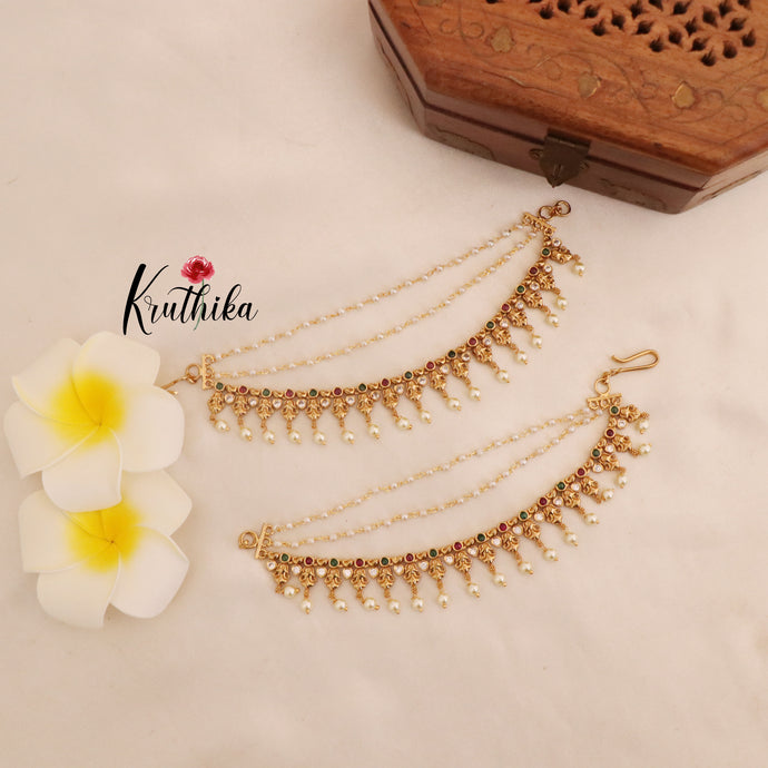 Premium Kempu Ear chains EC59