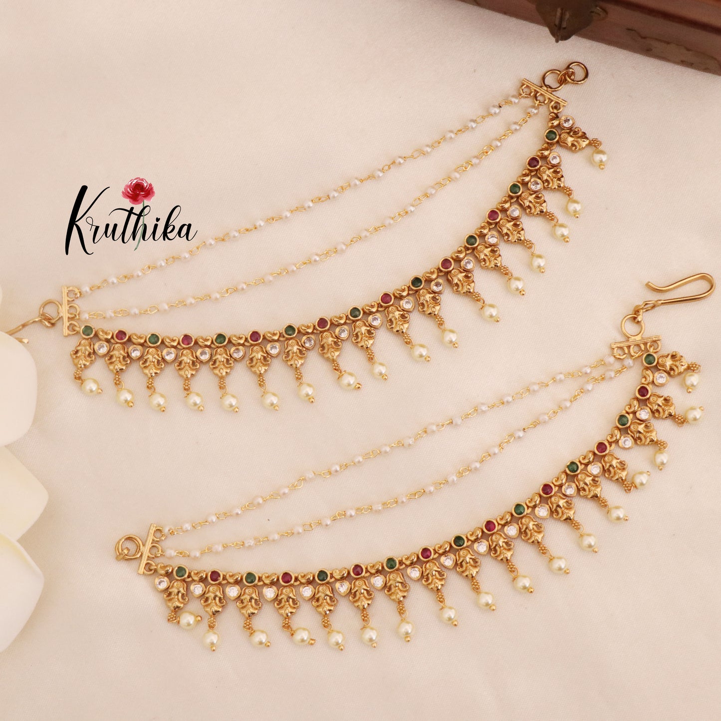 Premium Kempu Ear chains EC59