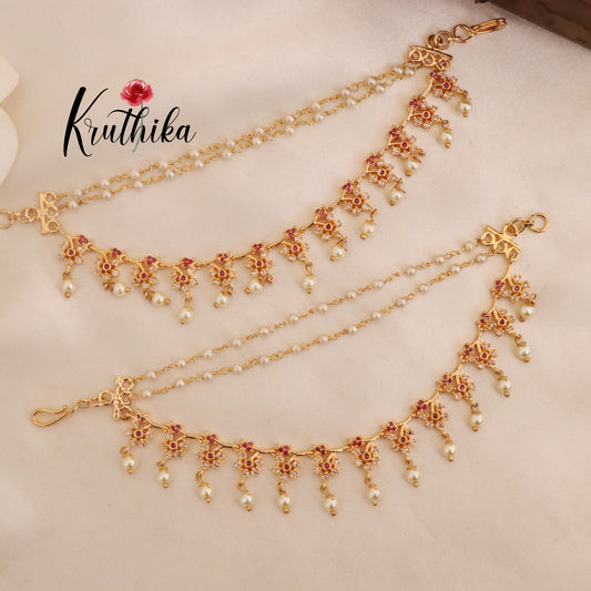 Trendy multi stone eaarchains [Availble in 2 colours] EC64