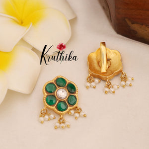 Beautiful Jadau Earcuffs | upper earrings | Bugadi Earrings E439