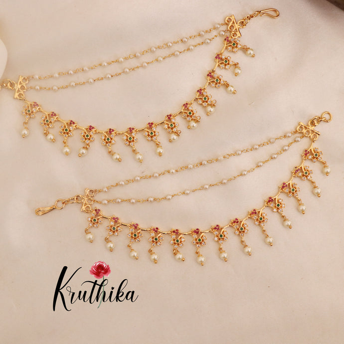 Trendy multi stone eaarchains [Availble in 2 colours] EC64