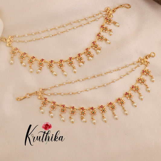 Trendy multi stone eaarchains [Availble in 2 colours] EC64
